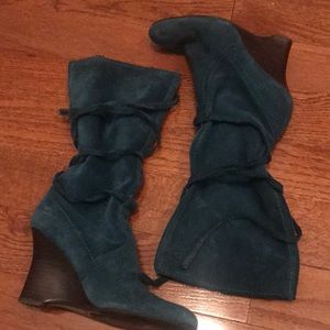 Nine West Suede Wedge Boots